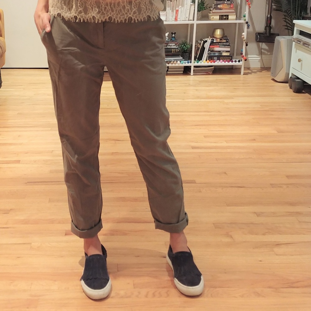 GAP Broken-In Straight Olive Green Khakis Size 2